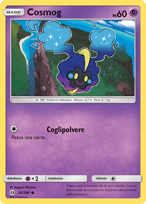 COSMOEM 064-065/149 COSMOG Set carte Pokemon Sole e Luna ITA