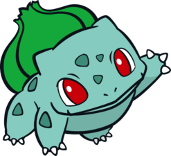 a bulbasaur waving