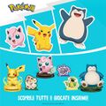 Sorprese Pokémon Kinder Gran Sorpresa 2025 Pikachu, Snorlax e Jigglypuff.
